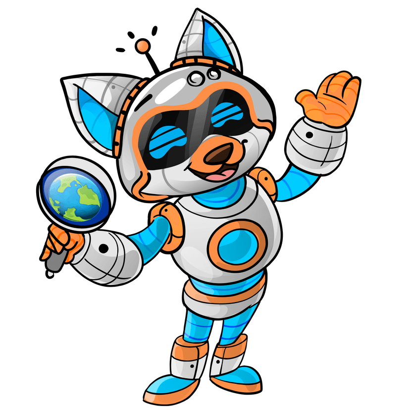 Mascote da RoboVenture flutuando